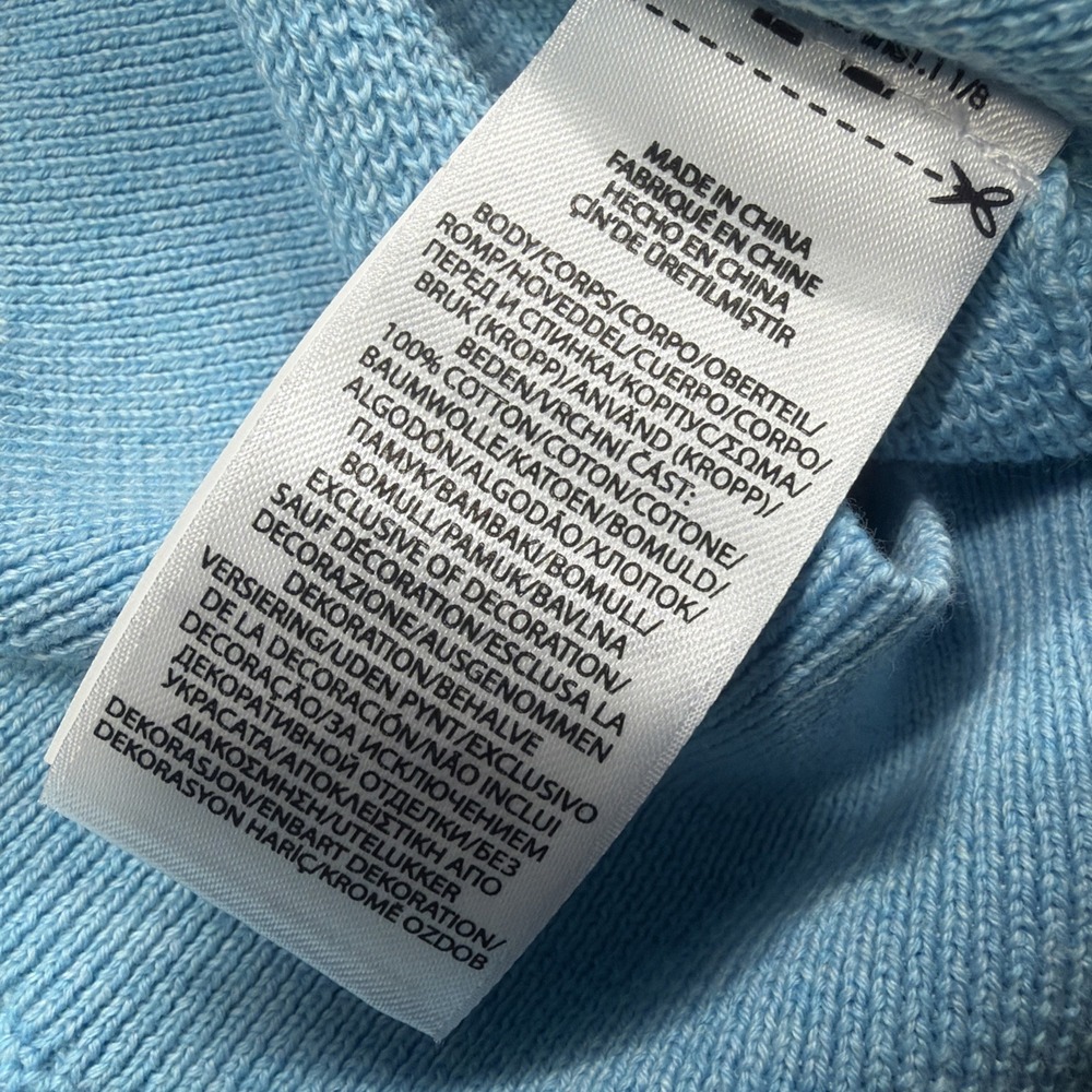 POLO RALPH LAUREN Sweater Mens XL 1/4 Zip Mock Neck Pullover Pima Cotton Blue - Picture 6 of 8